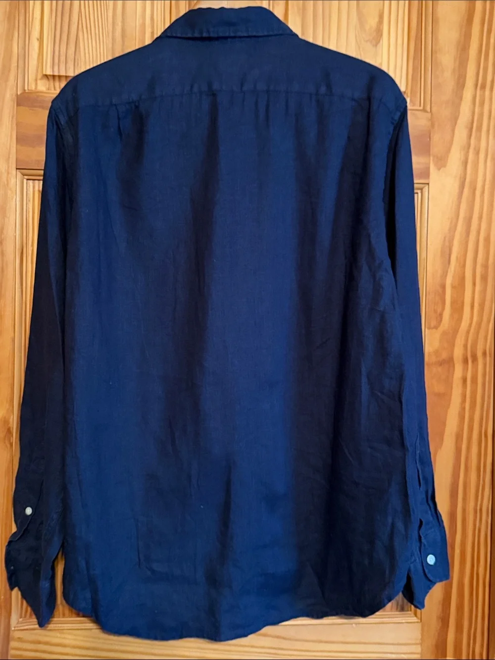 J. Crew Dark Navy Long-Sleeve Linen Blend Button-Down Shirt